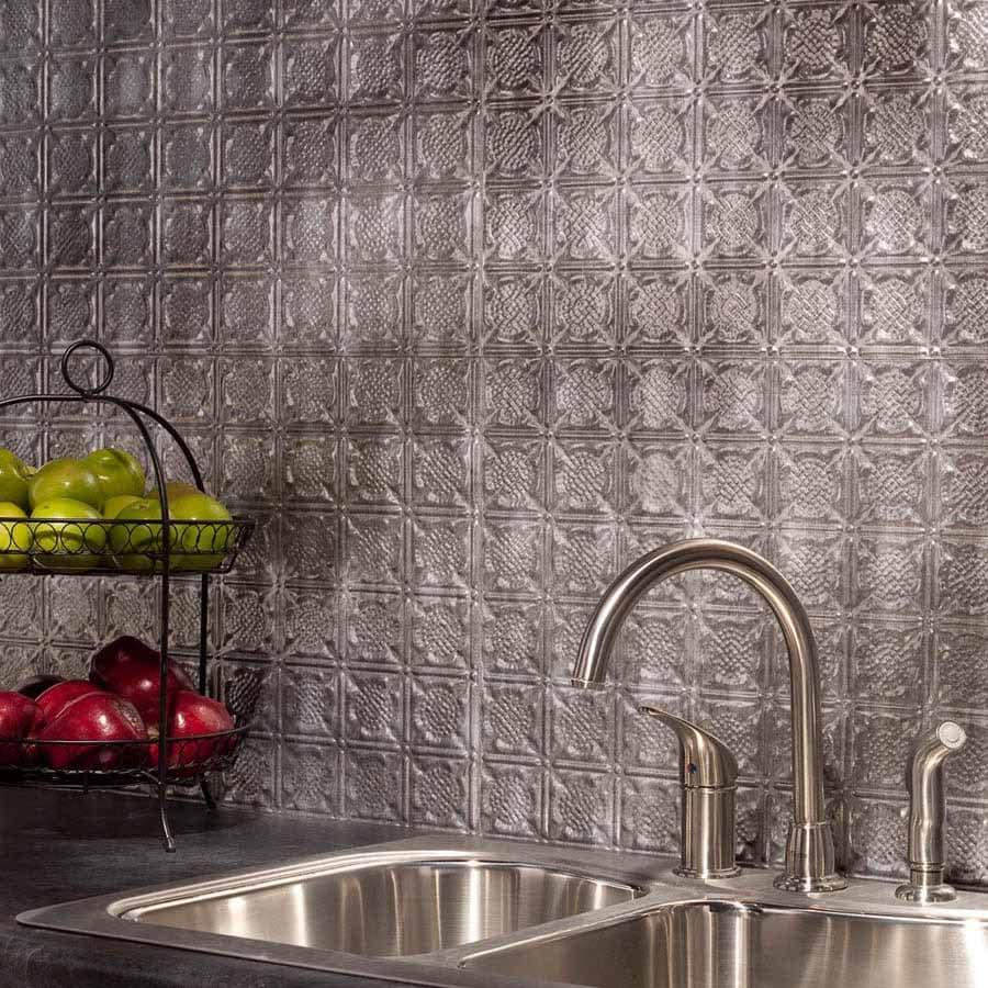 Fasade Backsplash - Traditional 4 in Galvanized Steel