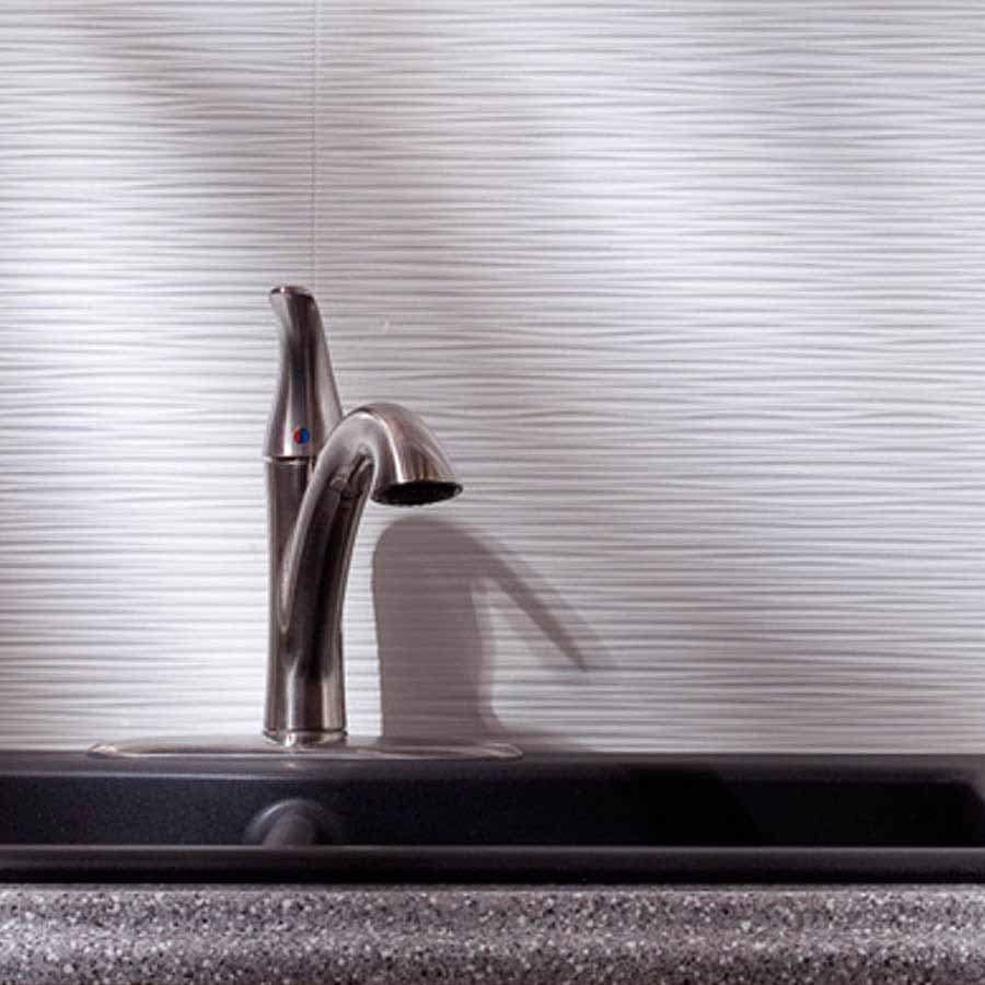 Fasade Backsplash - Ripple in Gloss White