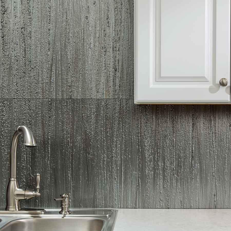 Fasade Backsplash - Rain in Brushed Steel