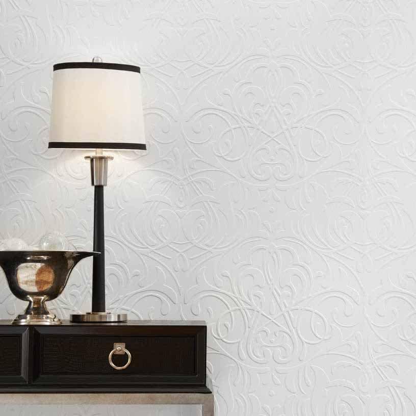 Fasade Wall Panel-Damask in Matte White