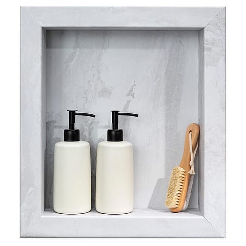 Shower niche in Iced Pewter