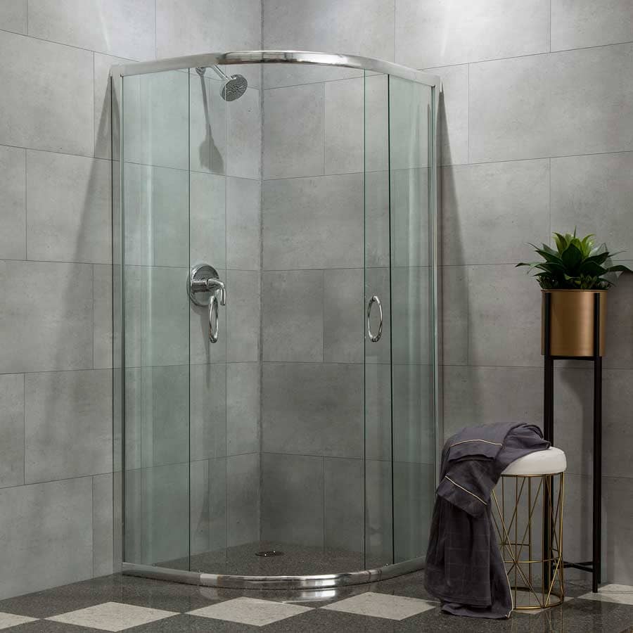 Palisade's Frost Nickel wall tiles in bathroom