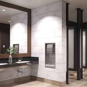 Palisade Tile (large profile) in Carrara Marble