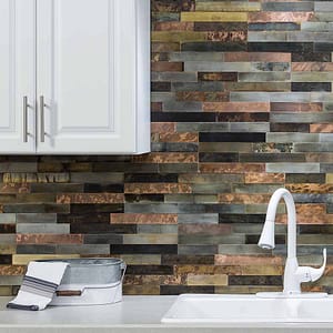 Aspect Peel and Stick Distressed Metal Tiles