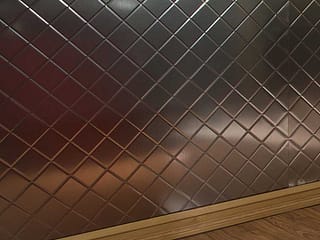 Fasade's Quilted Wall Panel in Brushed Nickel