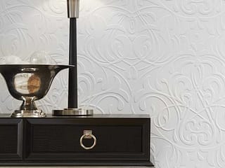 Fasade Damask Wall Panel in Gloss White