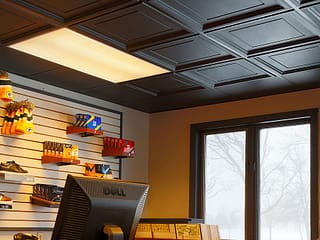 Genesis 2x2 Suspended Ceiling Tile - Icon Coffer in Black