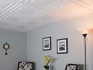 Genesis 2x2 Suspended Ceiling Tile - Icon Relief in White