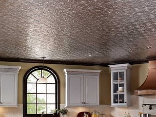 Fasade 2x4 Direct Apply Ceiling Tile - Traditional 2 in Crosshatch Silver