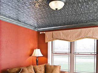 Fasade 2x4 Direct Apply Ceiling Tile - Traditional 2 in Crosshatch Silver