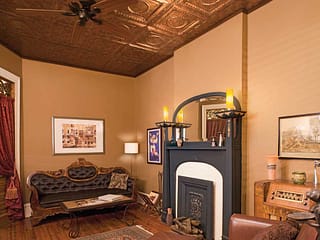 Fasade 2x4 Direct Apply Ceiling Tile - Rosette in Copper Fantasy