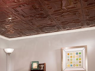 Great Lakes Tin 2x2 Nail Up Ceiling Tile - Niagara in Vintage Bronze