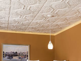 Great Lakes Tin 2x2 Nail Up Ceiling Tile - Rochester in Gloss White