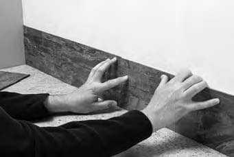 Leave adhesive backing on to "dry fit"