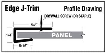 Edge J-trim profile drawing