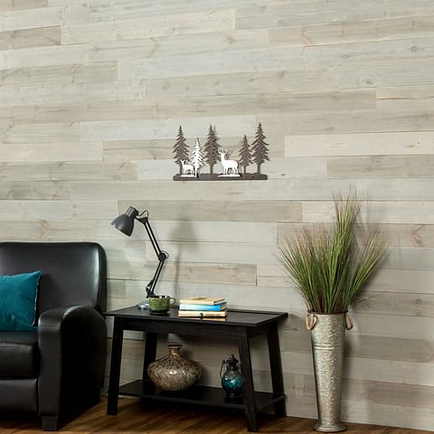 Rustic Grove Wood Planks in Mixed Gray-Light