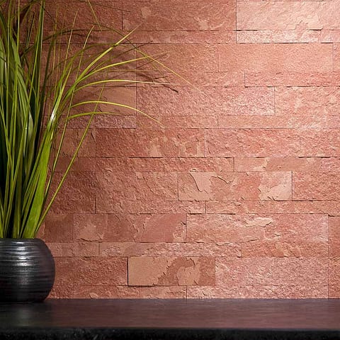 Aspect Peel and Stick Stone Backsplash in Autumn Sandstone