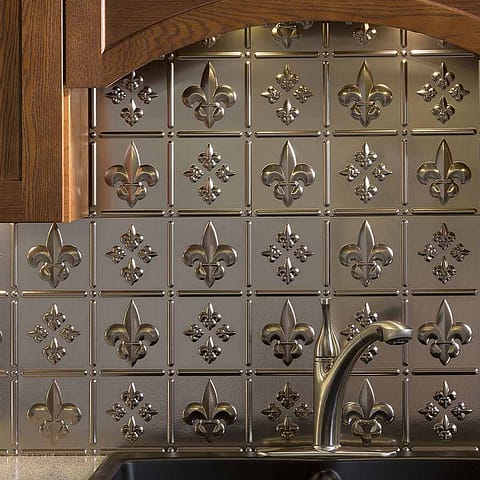 Fasade&#039;s Fleur-De-Lis in Brushed Nickel