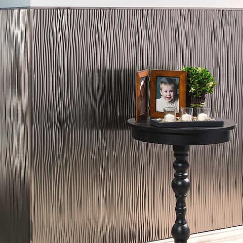 Fasade&#039;s Waves Wall Panel in Brushed Nickel