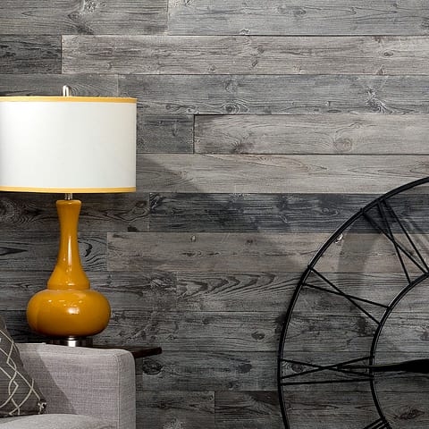 Rustic Grove Wood Planks in Dark Gray