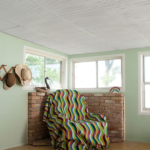 Genesis 2x2 Suspended Ceiling Tile - Drifts in White