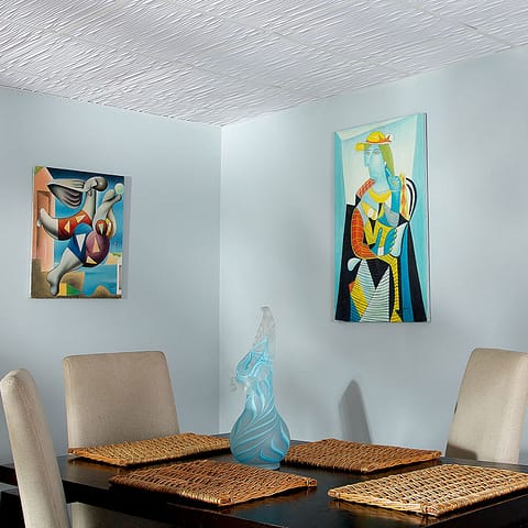 Genesis 2x4 Suspended Ceiling Tile - Drifts in White