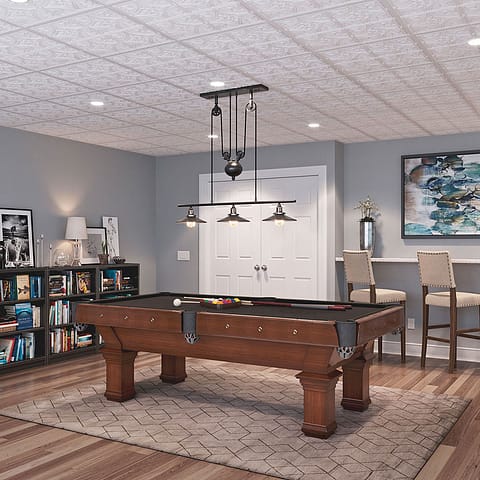 Genesis 2x4 Suspended Ceiling Tile - Antique in White