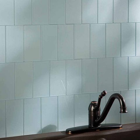 Aspect Peel and Stick 3x6 Glass Tiles in Glacier