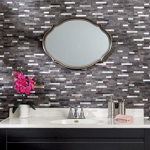 Aspect Peel and Stick Collage Tiles in Oyster