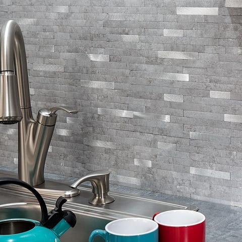 Aspect Peel and Stick Collage Tile in Cloud Shimmer