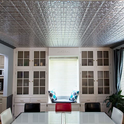 Fasade 2x4 Direct Apply Ceilinng Tile - Traditional 1 in Brushed Aluminum