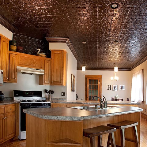 Fasade Direct Apply 2x4 Ceiling Tile - Traditional 2 in Smoked Pewter