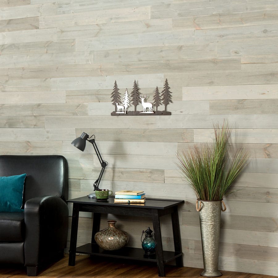Rustic Grove Wood Planks in Mixed Gray-Light