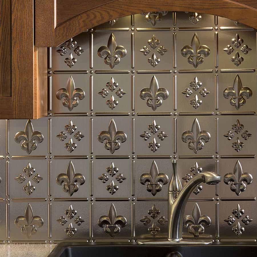 Fasade's Fleur-De-Lis in Brushed Nickel