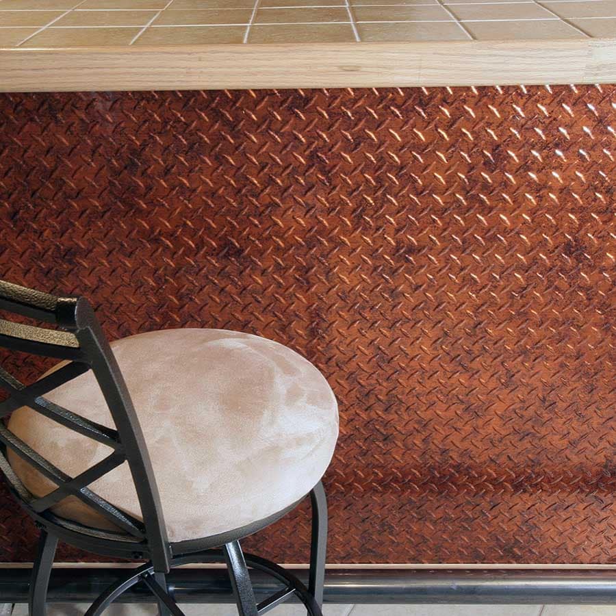 Fasade's Diamond Plate Wall Panel in Moonstone Copper
