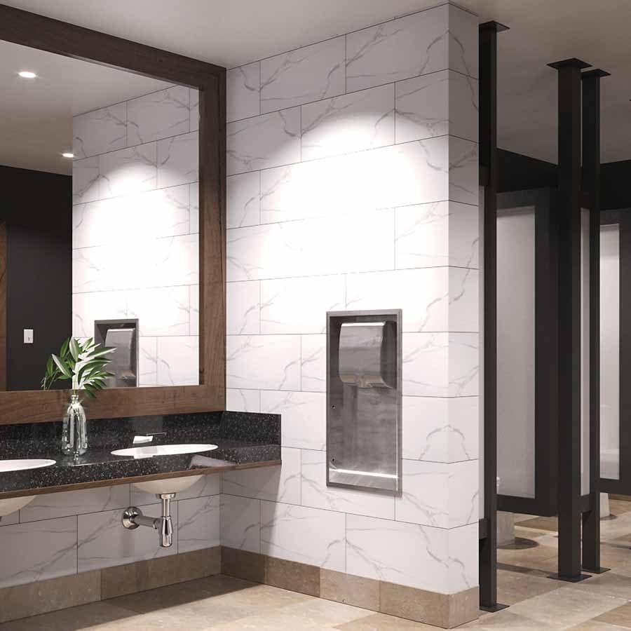 Palisade Tile (large profile) in Carrara Marble