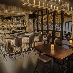 Honeycomb Matted Metal backsplash in Champagne