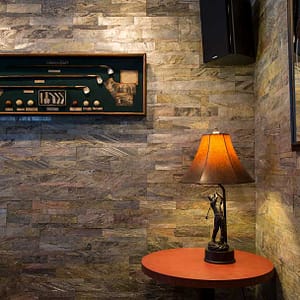 Stone Backsplash in Weathered Quartz