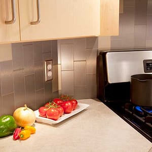 Aspect 3x6 Metal Tiles in Brushed Stainless