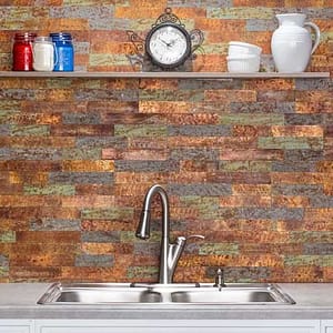 Aspect Distressed Metal Tiles in Tarnished Tin