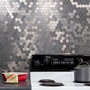 Aspect Honeycomb Matted Metal Tiles in Stainless