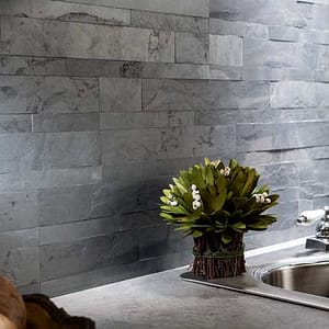 Aspect Stone Backsplash Tiles in Charcoal Slate Aspect Stone Backsplash Tiles in Charcoal Slate