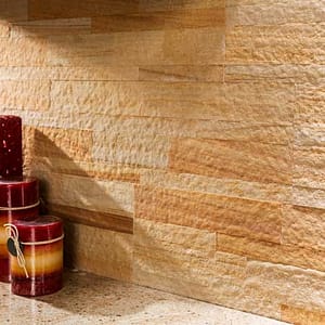 Aspect Stone Backsplash Tiles in Golden Sandstone Aspect Stone Backsplash Tiles in Golden Sandstone