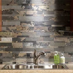 Aspect Stone Backsplash Tile in Medley Slate Aspect Stone Backsplash Tile in Medley Slate
