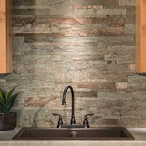 Aspect Stone Backsplash Tile in Tarnished Quartz Aspect Stone Backsplash Tile in Tarnished Quartz
