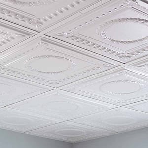 Fasade Ceiling Tile in Rosette