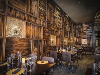 Honeycomb Matted Metal Backsplash in Champagne