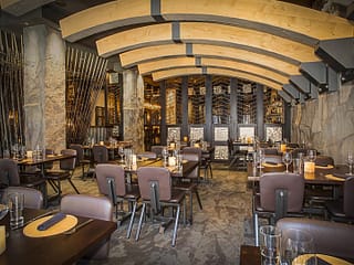 Honeycomb Matted Metal Backsplash in Champagne