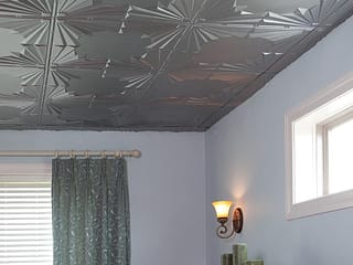 Art Deco ceiling in Argent Silver