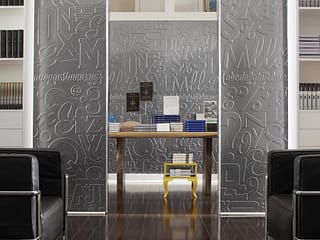 Alphabet wall panel in Galvanized Steel